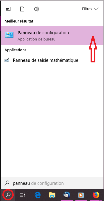 Ouvrir le panneau de configuration